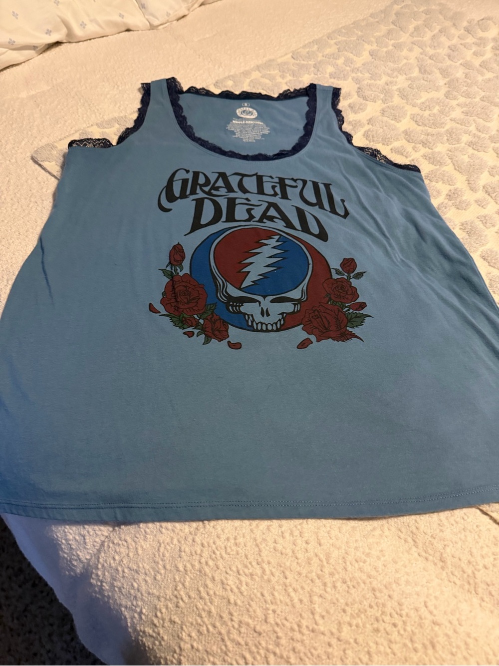 torrid Blue Grateful Dead Graphic Lace-Trim Tank Top